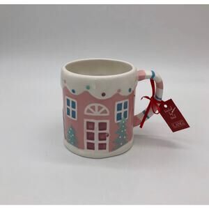 Lang Pastel Pink Gingerbread House Coffee Mug Christmas New